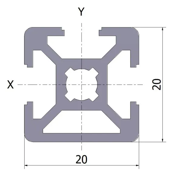 Profil aluminiowy 20x20 3N 20x3000 mm