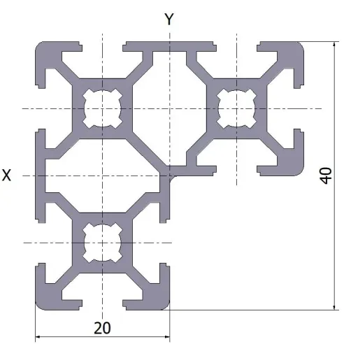 Profil aluminiowy 20x40x40 16x3000 mm