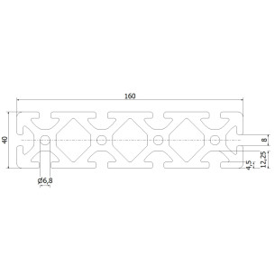 Profil aluminiowy konstrukcyjny 40x160 [rowek 8 mm] 2