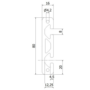 Profil aluminiowy konstrukcyjny 80x16 [rowek 8 mm] 2