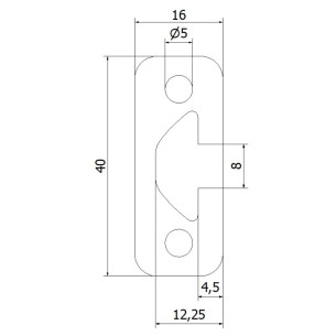 Profil aluminiowy konstrukcyjny 40x16 [rowek 8 mm] 2