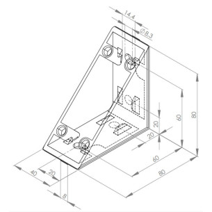 Kątownik montażowy 40x80 [8] 2