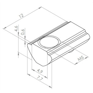 Wpust rowkowy M5 [5] obracany z kulką 2