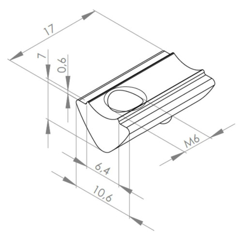 Wpust rowkowy M6 [6] obracany z kulką