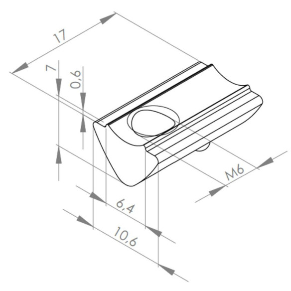 Wpust rowkowy M6 [6] obracany z kulką