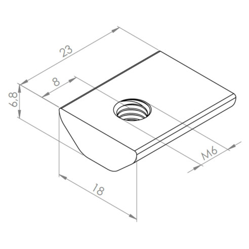 Wpust rowkowy M6 [8] ciężki bez mostka