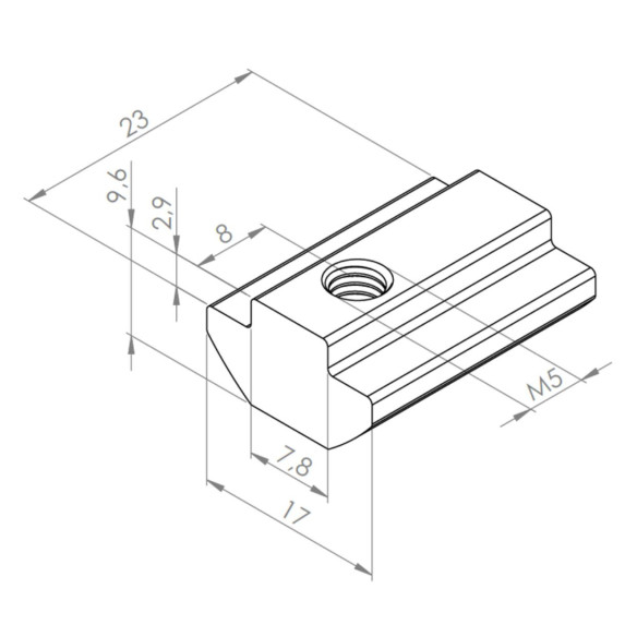 Wpust rowkowy M5 [8] ciężki z mostkiem
