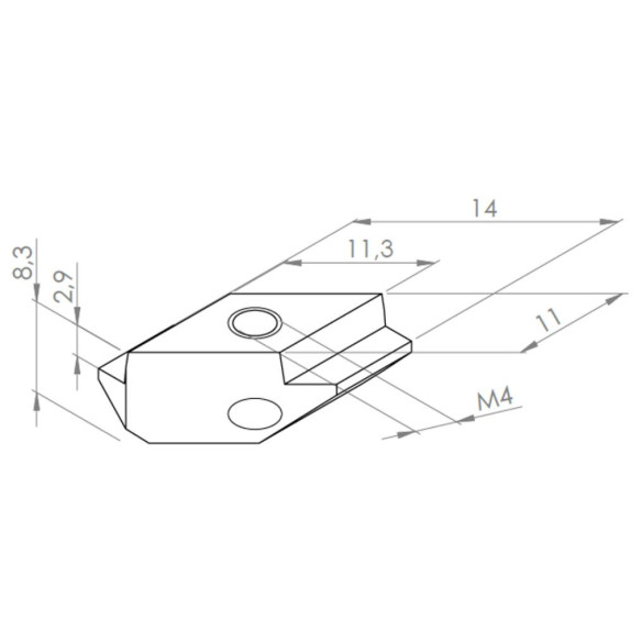 Wpust rowkowy M4 [8] skośny