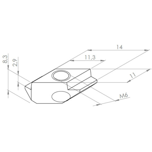 Wpust rowkowy M6 [8] skośny