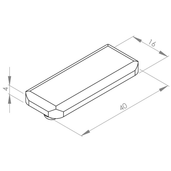 Zaślepka 16x40 czarna