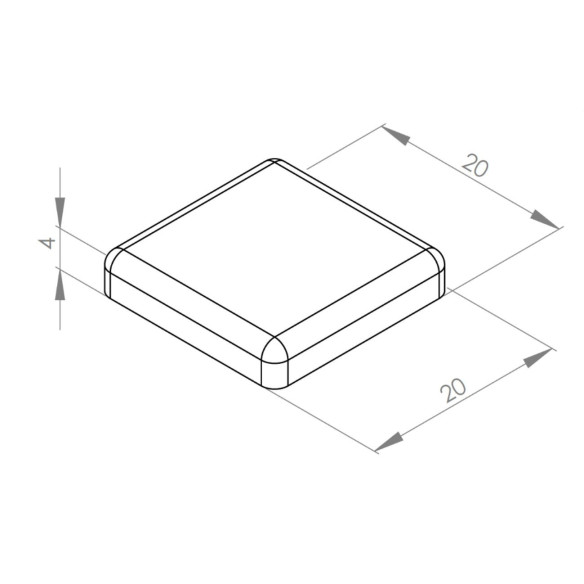 Zaślepka 20x20 czarna
