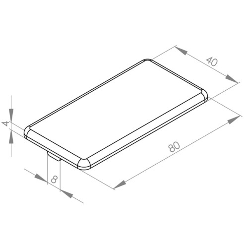 Zaślepka 40x80 czarna