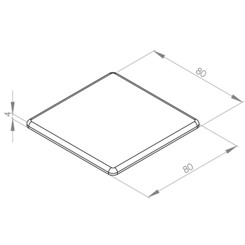 Zaślepka 80x80 czarna