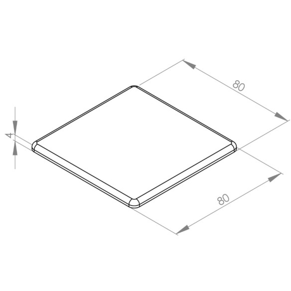 Zaślepka 80x80 czarna