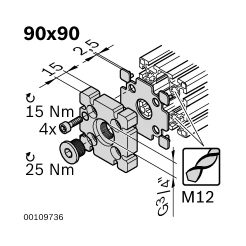 Płyta kołnierzowa 90x90