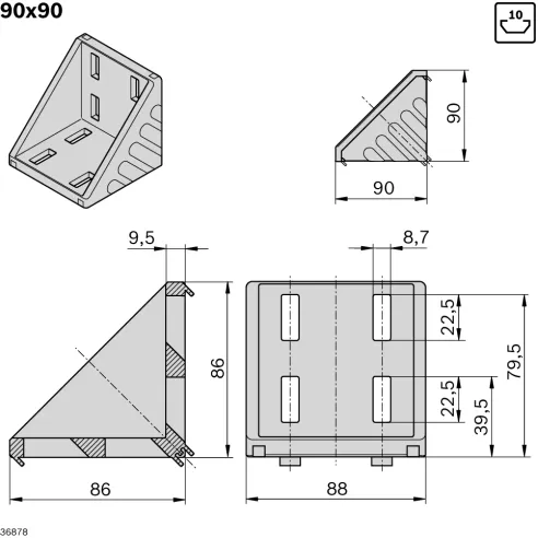 Kątownik 90x90  [10] 