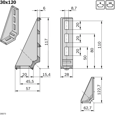 Kątownik fundamentowy 30x120 [8]