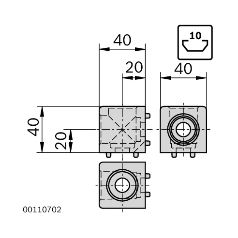 Łącznik węzłowy sześcienny 40/2