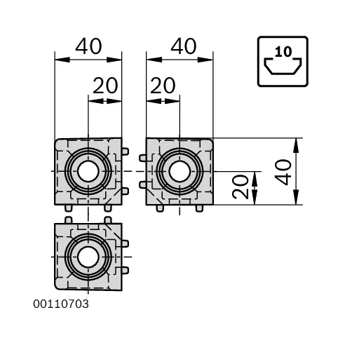 Łącznik węzłowy sześcienny 40/3