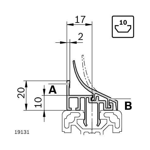 Profil do szyb ochronnych [10] Clean Room R40 typ A