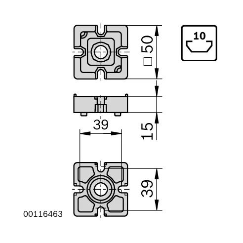 Łącznik końcowy 50x50