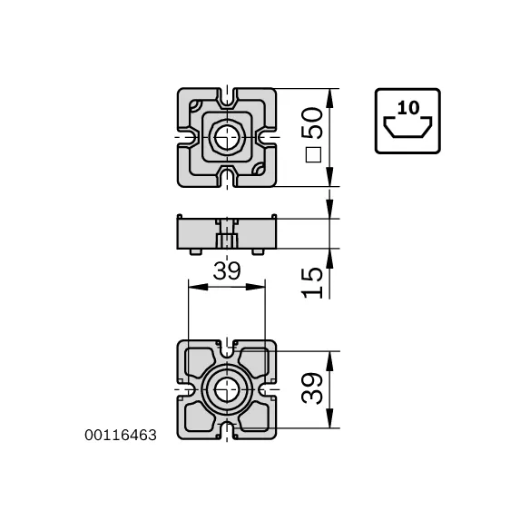 Łącznik końcowy 50x50