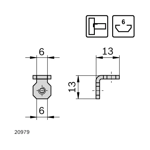 Kątownik wewnętrzny A [6] 
